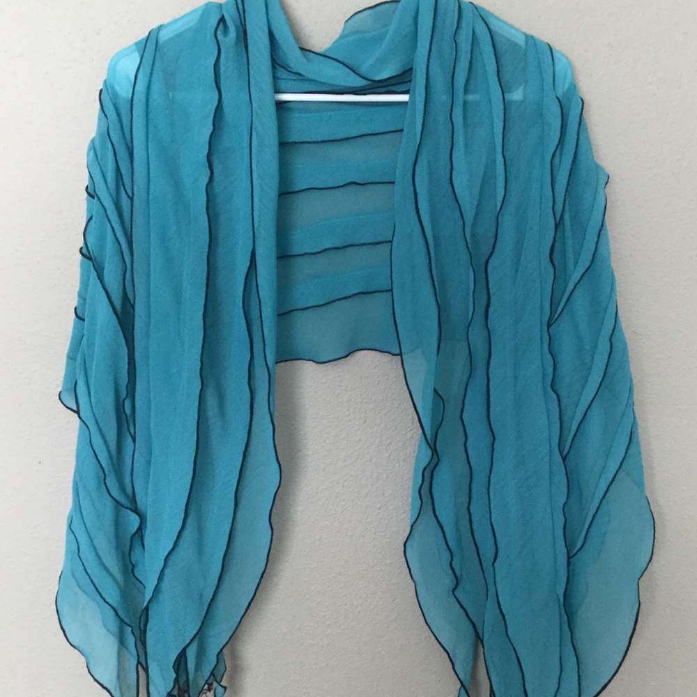 Long blue scarf